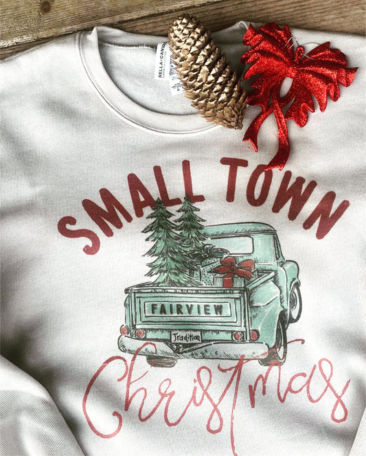 Small town Christmas Sweatshirt ( Add your OWN hometown!)